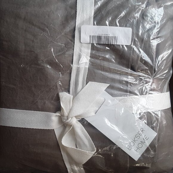 BOKSER Home 100% French Linen KING/CAL.KING MOSS Green Duvet Cover Set - Picture 3 of 5